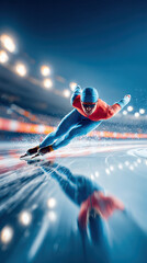 Dynamic speed skating competition on ice