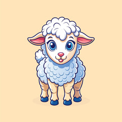 cute sheep cartoon character animal illustration