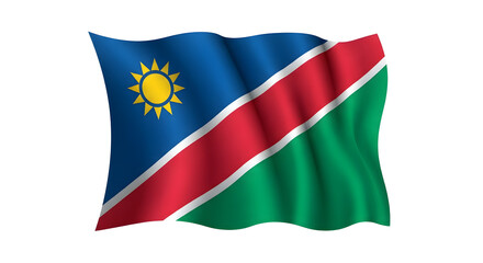 Obraz premium Waving flag of namibia isolated png transparent background