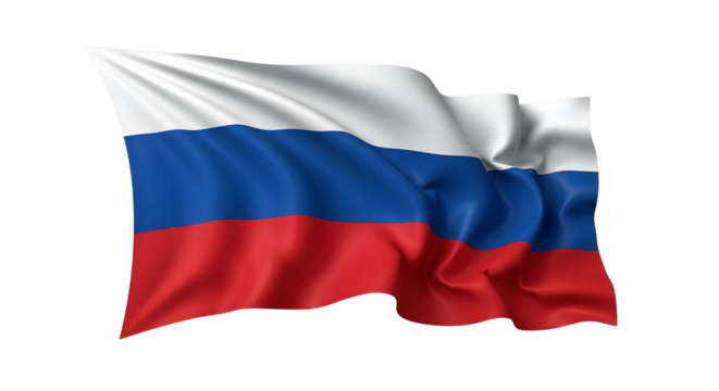 Waving Russian Flag isolated png transparent background