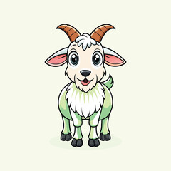 cute goat cartoon character animal illustration