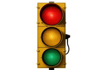 Traffic light showing red yellow green signals