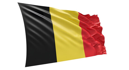 Obraz premium Waving Belgium Flag 3d rendered isolated png transparent background