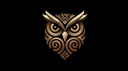 Minimalist gold owl logo, elegant and wise design with clean lines. Concept: Branding, luxury logo design, wisdom and knowledge symbolism, modern and elegant aesthetics, premium brand identity