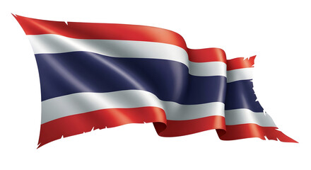 Fototapeta premium Waving Thailand Flag isolated png transparent background