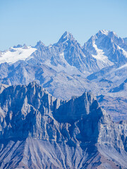 Dramatic Alpine Peaks and Glaciers Seen from Pointe Percée Summit