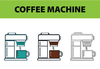 Single-Serve Coffee Maker Vector Illustration – Drip Machine Brewing into a Mug, Modern Kitchen Appliance and Beverage Concept Art