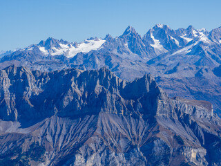 Alpine Peaks and Glaciers View from Pointe Percée Summit