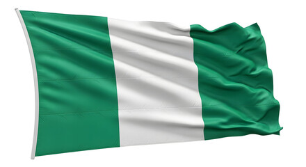 Waving Nigerian Flag isolated png transparent background