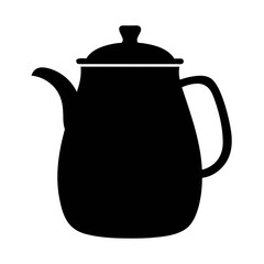 Black silhouette teapot vector graphic for kitchenware design tea time illustration and cafe menu