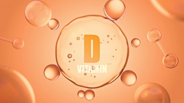 Vitamin D molecule rendered image orange color spherical shapes health concept high quality professional