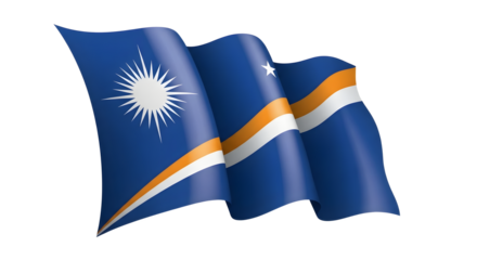 Marshall Islands flag waving isolated png transparent background