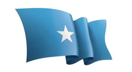 Somali flag waving isolated png transparent background