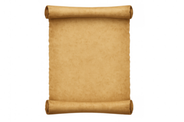 Old parchment paper scroll with empty texture background, ancient manuscript for document or map