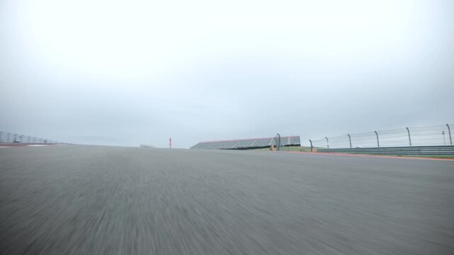 Low Angle Rear POV Driving on F1 Race Track