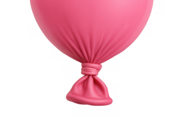 Pink balloon knot with textured inflated rubber, celebrating parties and fun, isolated on transparent background