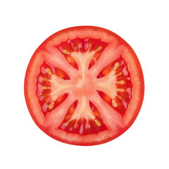 Perfectly Sliced Ripe Red Tomato Cross-Section