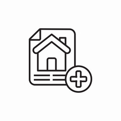 real estate contract add plus icon sign vector