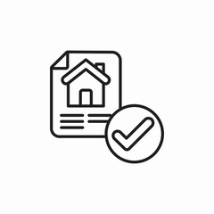 real estate contract checkmark icon sign vector