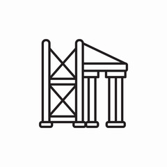 reconstruction landmark icon sign vector