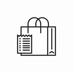 shopping bag bill icon sign vector