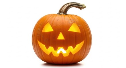 Capture the spooky spirit of Halloween with this glowing Jack O'Lantern, perfect for festive designs and autumn celebrations, evoking fun and tradition