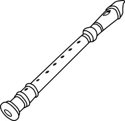 recorder line vector illustration isolated on white background