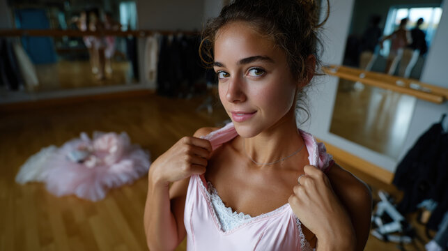 A young dancer striking a pose in a dance studio showcases grace and enthusiasm, highlighting the passion and dedication of young artists in dance training.