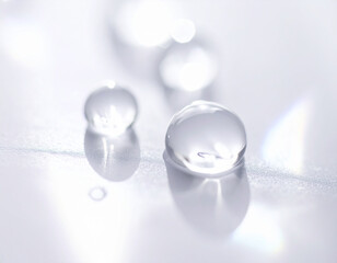 Minimal Water Drop Series, Close-up of Water Drops on Glossy Surface