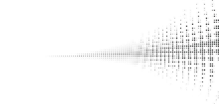 Gradient halftone dot fade effect background vector for minimal tech artwork, modern website banner, motion illusion design, futuristic digital ad, branding texture, print template use