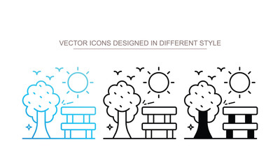 Garden icon set multiple style collection