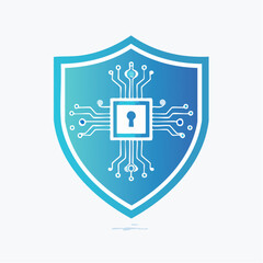 Digital Security Shield Design Representing Cybersecurity, Data Protection, and Technological Safeguards