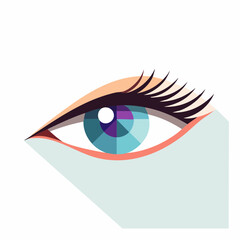 Geometric representation of an eye with vibrant colors and artistic flat design illustration