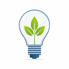 Illustration depicting a green plant within a lightbulb symbolizing eco-friendly innovation