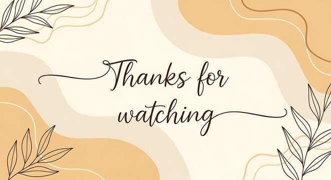 Elegant Thanks for Watching Outro with Abstract Shapes.