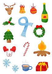 Bundle of christmas icon or vector best suited for design, christmas card etc