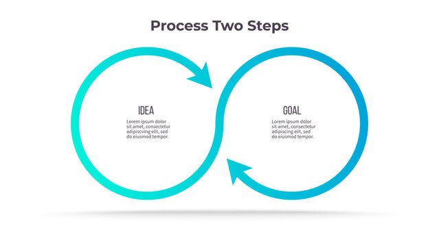 Business infographic template. Loop chart with two options, steps. Vector chart.