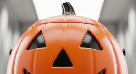 Spooky Halloween pumpkin bucket with a scary face, perfect for trick or treating fun, parties, and festive seasonal designs to capture the holiday spirit