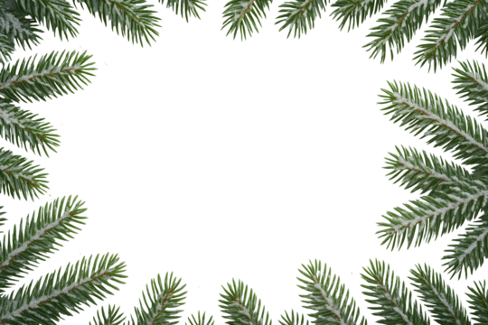 frame of pine branches сhristmas backdrop horizontal