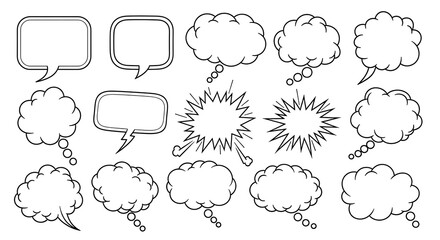 Fototapeta premium Comic Speech Bubbles and Explosion Elements.