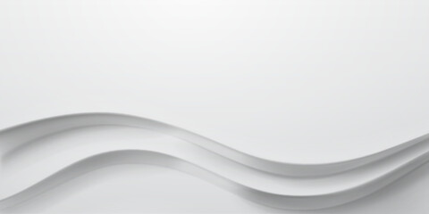 A minimalist digital illustration featuring smooth, flowing white waves on a plain white background, creating a sense of calmness. © Olga Moonlight