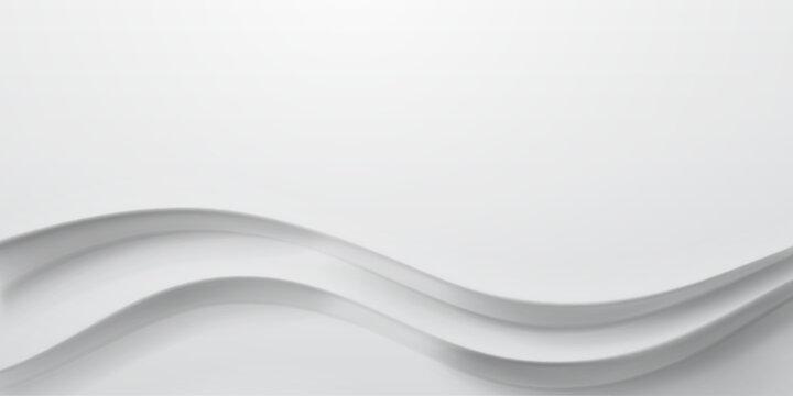 A minimalist digital illustration featuring smooth, flowing white waves on a plain white background, creating a sense of calmness.