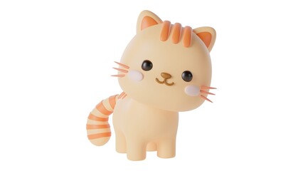 Realistic 3D Cat Illustration – Cute Domestic Pet Artwork Isolated - 1