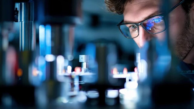 Medium shot of an engineer adjusting quantum hardware components symbolizing practical implementation of quantum algorithm testing.