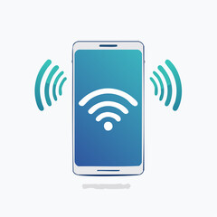 Smartphone wireless connectivity icon illustration symbolizing modern communication