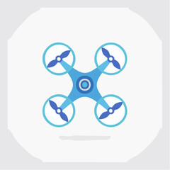 Stylized drone illustration showcasing modern technology and aerial perspective
