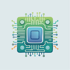 Stylized illustration of a processor chip conveying technological advancement