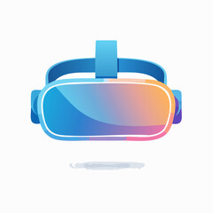 Stylized VR headset illustration blending vibrant colors for digital realm immersion