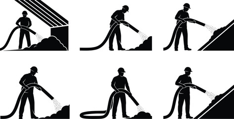 Cabinet assembly illustration, construction worker, power drill, screwdriver use, wall cabinet, safety helmet, carpentry process, furniture installation, repair work, training skills