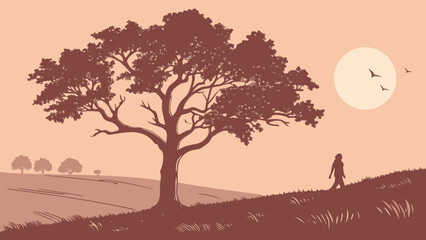 Solitary Walk Towards the Horizon